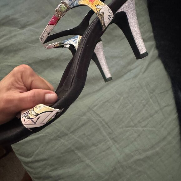 NWOT Dance America Colorblock Suede Dance Heeled Sandal - Picture 3 of 4